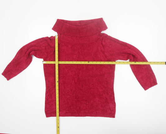 Marks and Spencer Women's Red Roll Neck Jumper Size 16