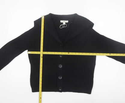 Marks and Spencer Women's Black Collared Knit Cardigan Size M