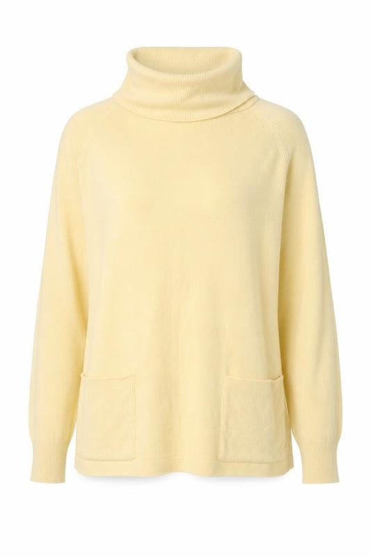 Jessica Reid Women's Yellow Roll Neck Knit Jumper M Long Sleeve