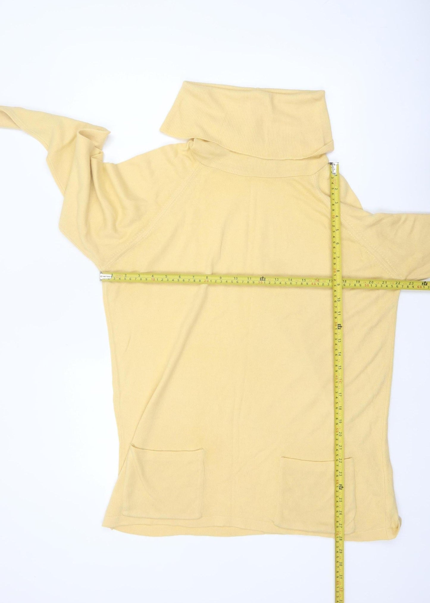 Jessica Reid Women's Yellow Roll Neck Knit Jumper M Long Sleeve