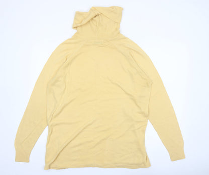 Jessica Reid Women's Yellow Roll Neck Knit Jumper M Long Sleeve
