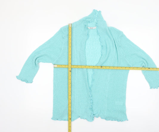 TIGI Women’s Blue Open Knit Long Sleeve Cardigan Size 14/16