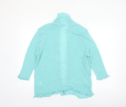 TIGI Women’s Blue Open Knit Long Sleeve Cardigan Size 14/16