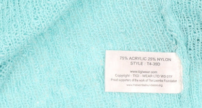 TIGI Women’s Blue Open Knit Long Sleeve Cardigan Size 14/16