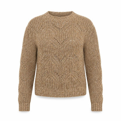 LCW Casual Women Beige Chunky-Knit Pullover Jumper XS
