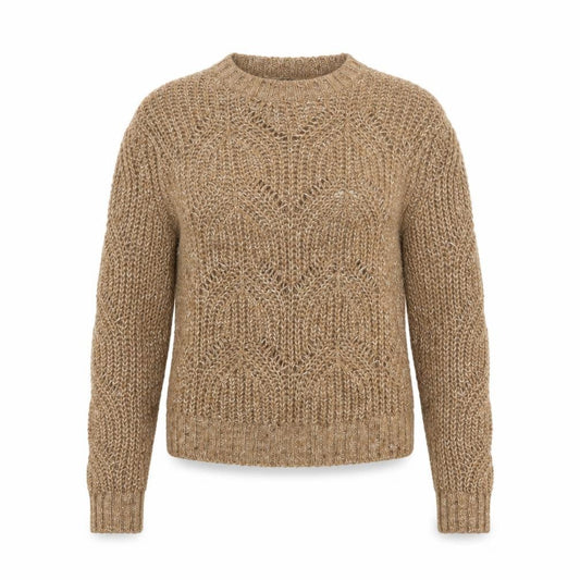 LCW Casual Women Beige Chunky-Knit Pullover Jumper XS