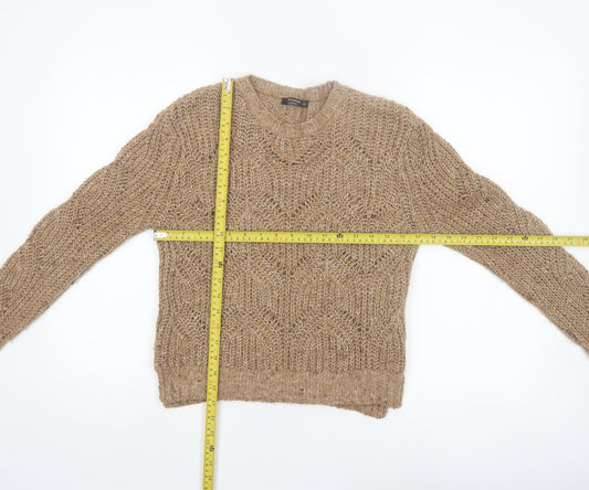 LCW Casual Women Beige Chunky-Knit Pullover Jumper XS