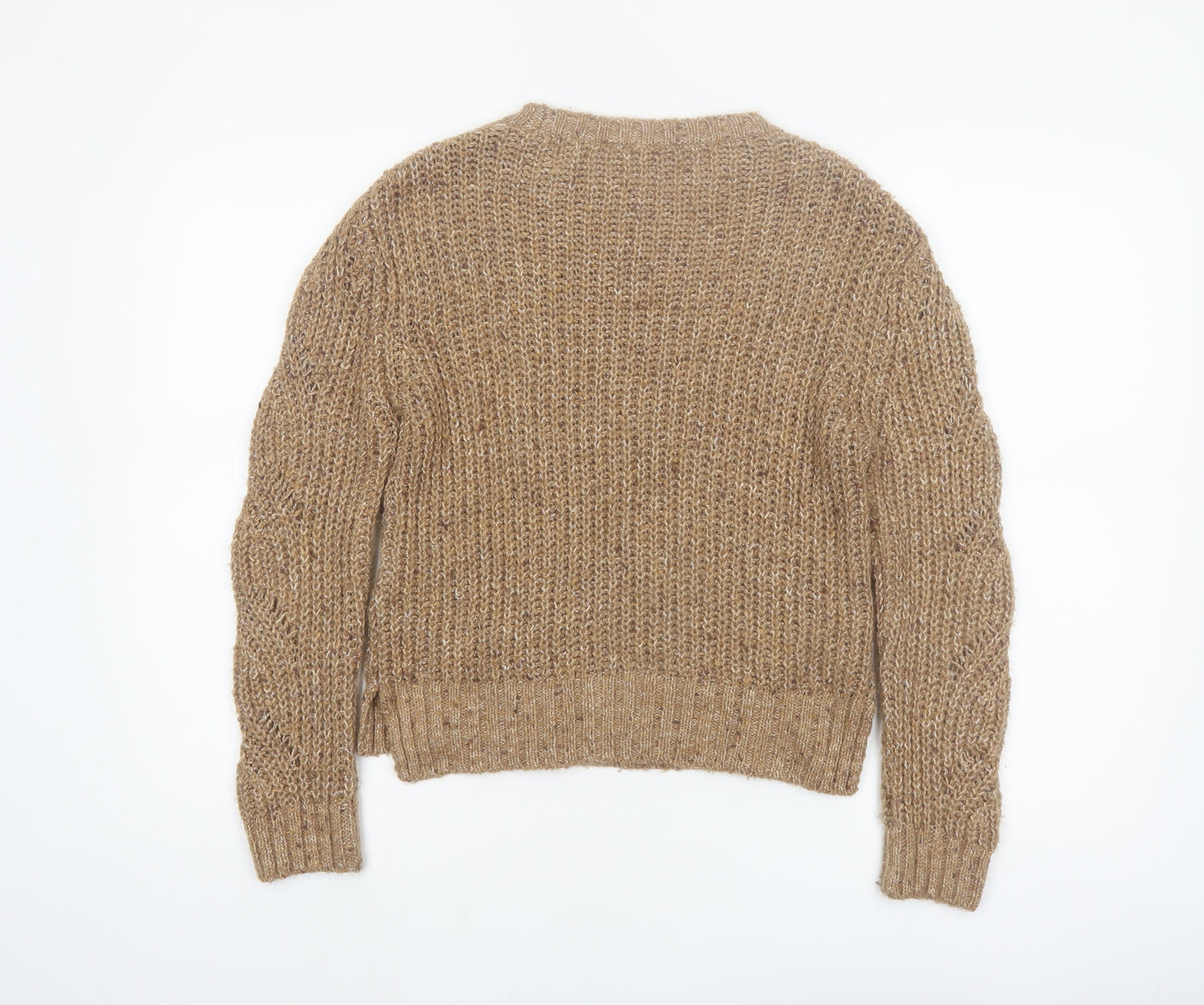 LCW Casual Women Beige Chunky-Knit Pullover Jumper XS