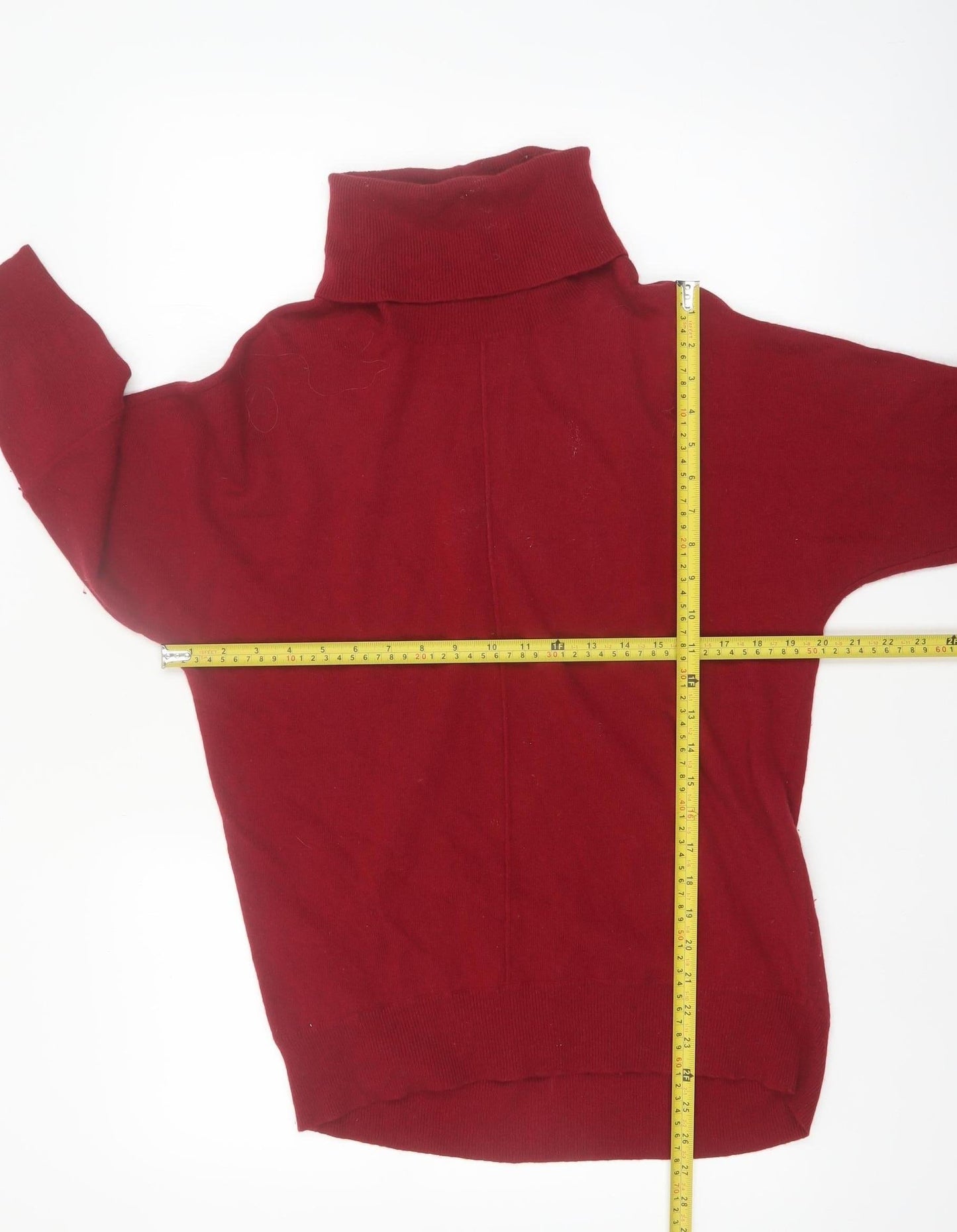 Jigsaw Mens Red Roll Neck Wool Cashmere Jumper XS