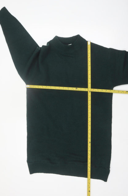 Monki Womens Green Mock Neck Knit Pullover Jumper XS