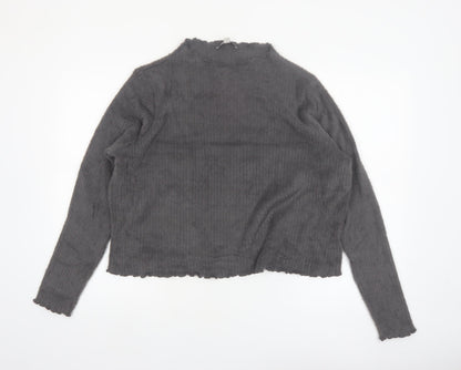 Marks and Spencer Women’s Grey Mock Neck Long Sleeve Pullover Jumper Size 16