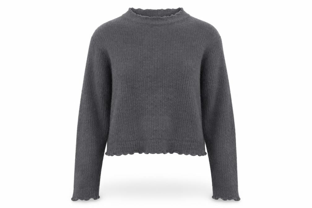 Marks and Spencer Women’s Grey Mock Neck Long Sleeve Pullover Jumper Size 16