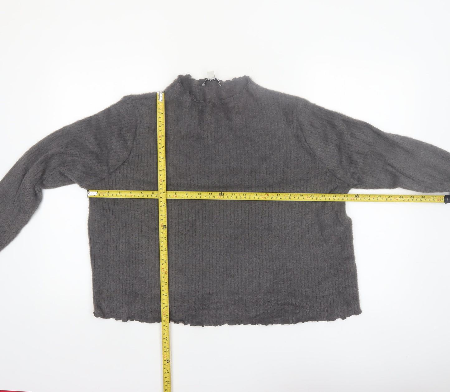 Marks and Spencer Women’s Grey Mock Neck Long Sleeve Pullover Jumper Size 16