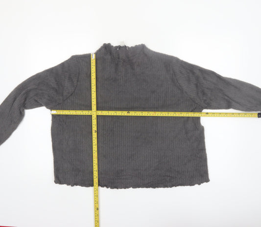 Marks and Spencer Women’s Grey Mock Neck Long Sleeve Pullover Jumper Size 16