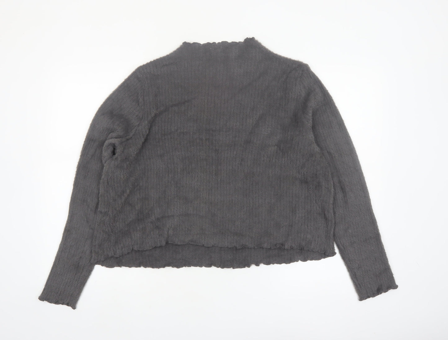 Marks and Spencer Women’s Grey Mock Neck Long Sleeve Pullover Jumper Size 16
