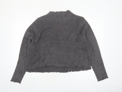 Marks and Spencer Women’s Grey Mock Neck Long Sleeve Pullover Jumper Size 16
