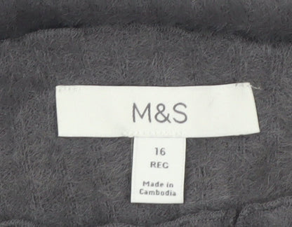Marks and Spencer Women’s Grey Mock Neck Long Sleeve Pullover Jumper Size 16