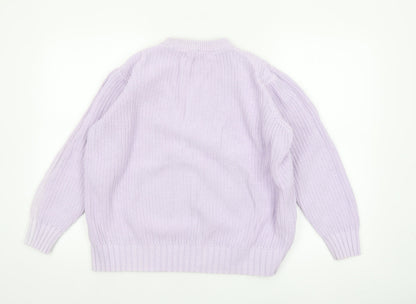 Marks and Spencer Women Lavender Cotton Knit Jumper L
