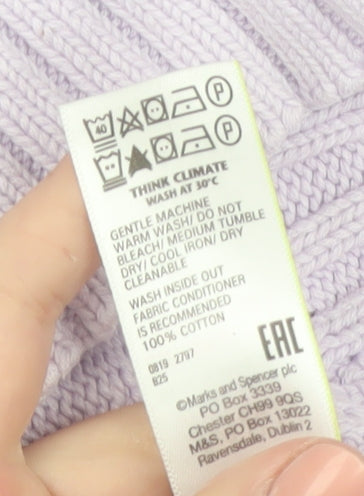 Marks and Spencer Women Lavender Cotton Knit Jumper L