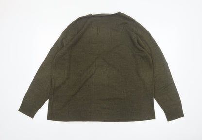 Marks and Spencer Women’s Green Wool Blend Crew Neck Jumper Size 20
