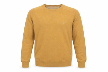 Fynch-Hatton Men's Brown Cotton Crew Neck Jumper Size L