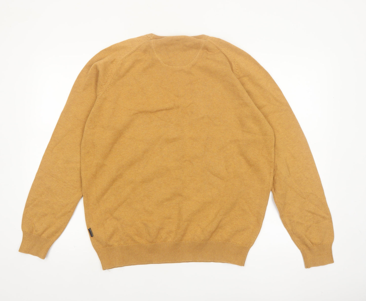Fynch-Hatton Men's Brown Cotton Crew Neck Jumper Size L
