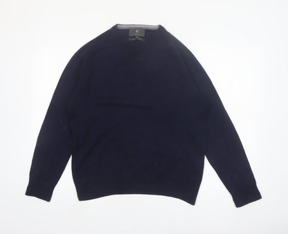 Marks and Spencer Men's Blue Wool Regular Fit Jumper M