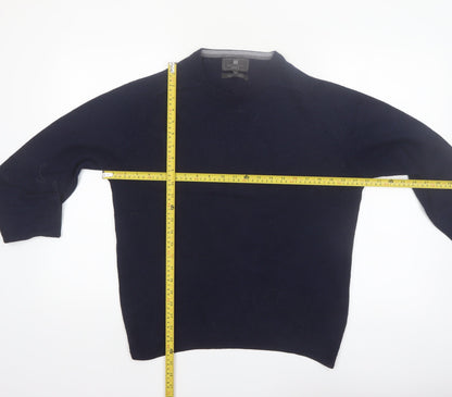 Marks and Spencer Men's Blue Wool Regular Fit Jumper M
