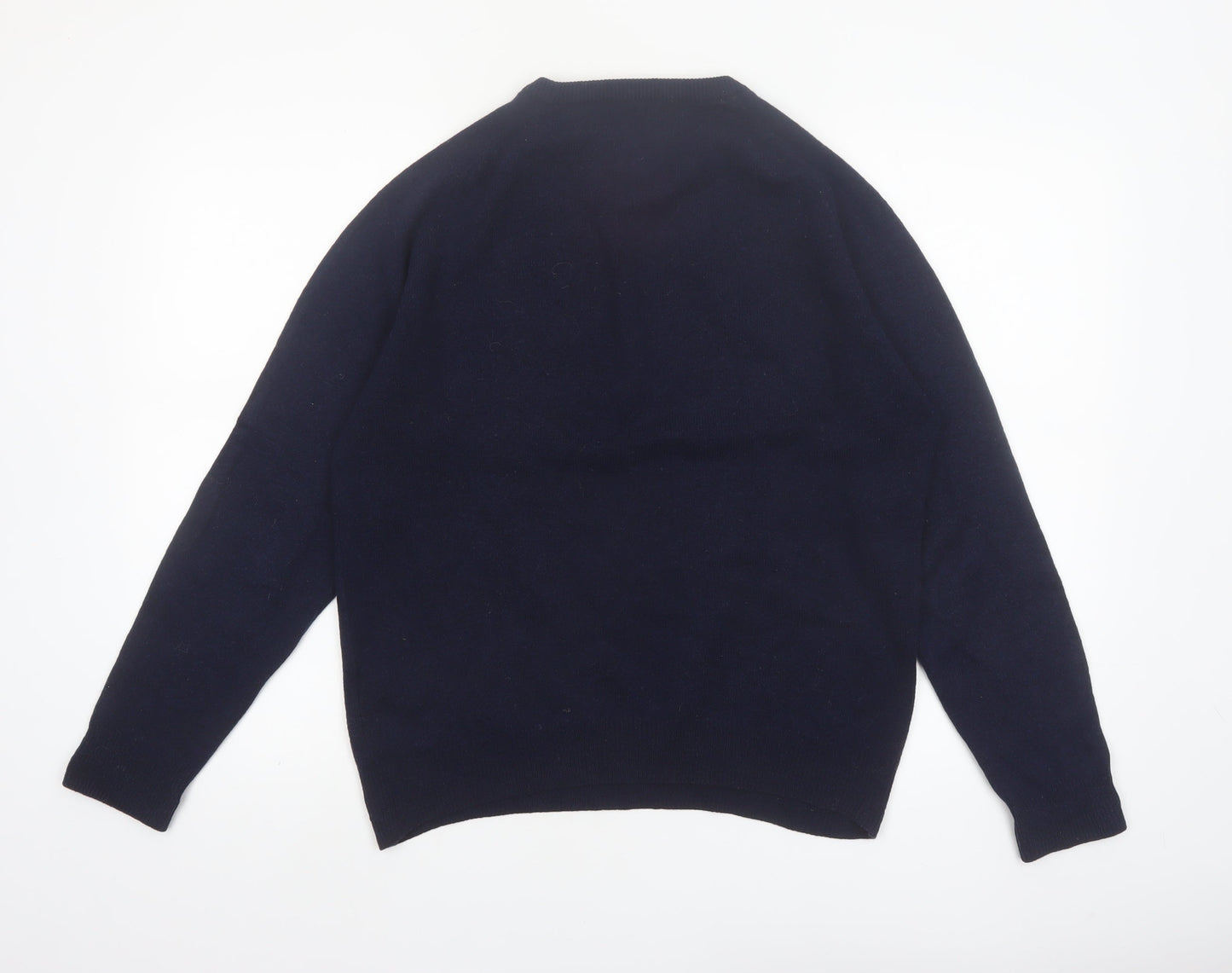 Marks and Spencer Men's Blue Wool Regular Fit Jumper M