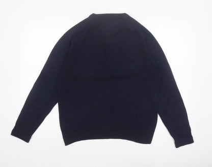 Marks and Spencer Men's Blue Wool Regular Fit Jumper M