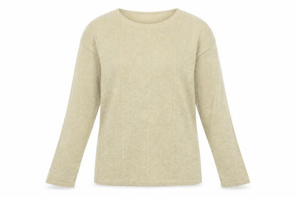 LISA Originals Women's Beige L Metallic Knit Pullover Jumper