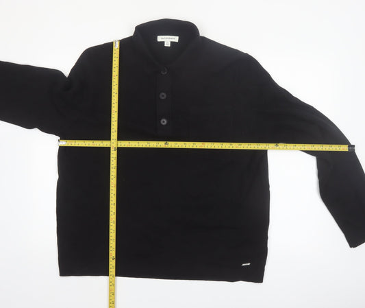 Marks and Spencer Autograph Men’s 2XL Black Henley Jumper