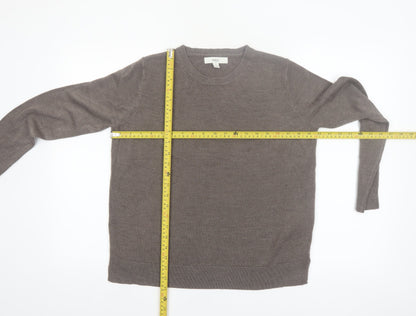 Marks and Spencer Women's Brown Crew Neck Acrylic Jumper Size 10
