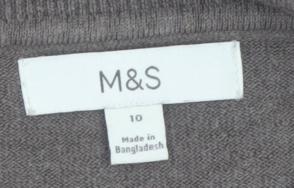 Marks and Spencer Women's Brown Crew Neck Acrylic Jumper Size 10