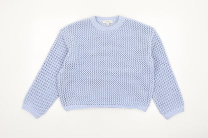 Marks and Spencer Women Blue Open-Knit Polyester Jumper M