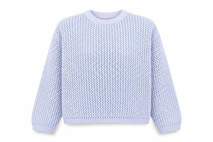 Marks and Spencer Women Blue Open-Knit Polyester Jumper M