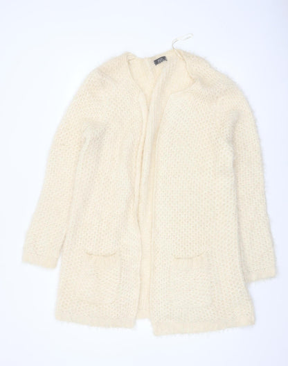 F&F Women’s Ivory Long Sleeve Chunky Knit Cardigan Size 14