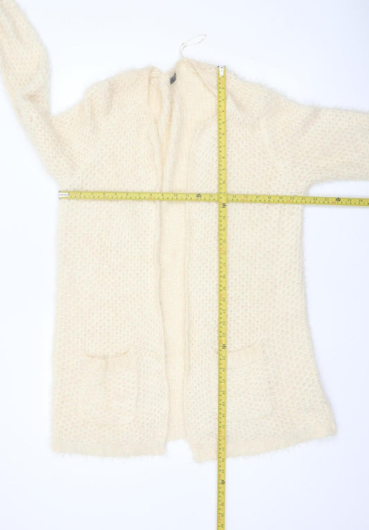 F&F Women’s Ivory Long Sleeve Chunky Knit Cardigan Size 14