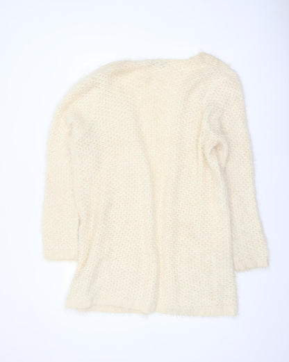 F&F Women’s Ivory Long Sleeve Chunky Knit Cardigan Size 14