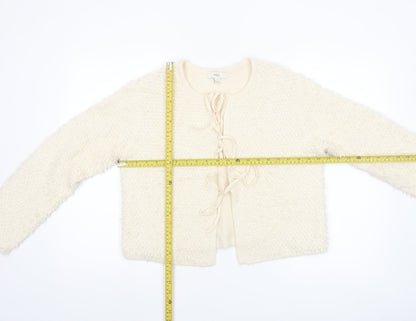 Marks and Spencer Womens Ivory Tie Front Chunky Knit Cardigan M