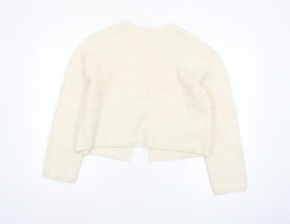 Marks and Spencer Womens Ivory Tie Front Chunky Knit Cardigan M