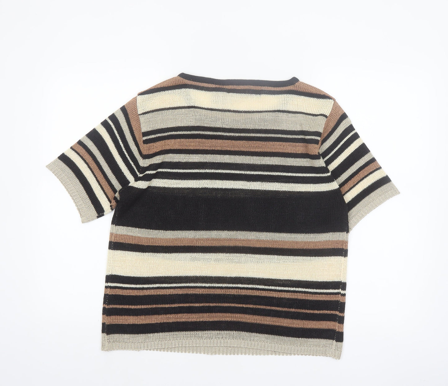 BICE Women’s Multicoloured Striped Short Sleeve Knit Jumper L