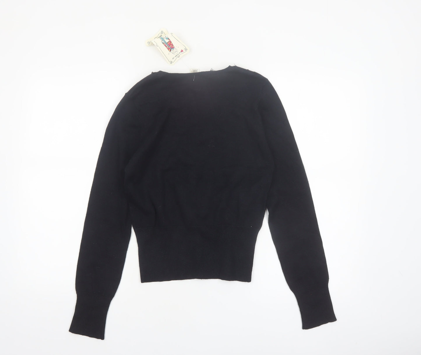 One Step Up Women's Black Beaded Cardigan Jumper Size L