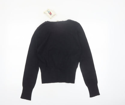 One Step Up Women's Black Beaded Cardigan Jumper Size L