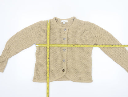 Marks and Spencer Women Beige Chunky Knit Cardigan M