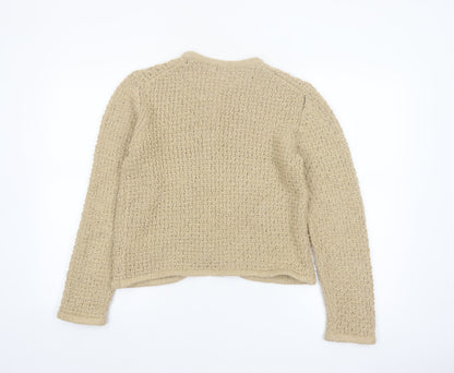 Marks and Spencer Women Beige Chunky Knit Cardigan M