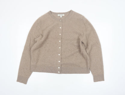 Marks and Spencer Women Beige Wool Cashmere Cardigan Size 14