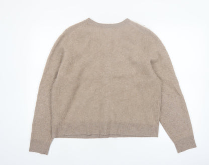 Marks and Spencer Women Beige Wool Cashmere Cardigan Size 14