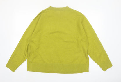 Marks and Spencer Women's Green Crew Neck Pullover Jumper Size L