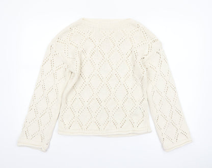 Marks and Spencer Women Ivory Open-Knit Jumper Medium